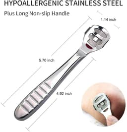 image-Foot Callus Shaver Heel Hard Skin Remover Hand Feet Pedicure Razor Tool Shavers Stainless Steel Handle 10 Blades Foot Care Tools