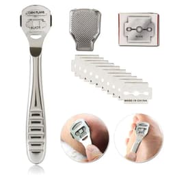 image-Foot Callus Shaver Heel Hard Skin Remover Hand Feet Pedicure Razor Tool Shavers Stainless Steel Handle 10 Blades Foot Care Tools