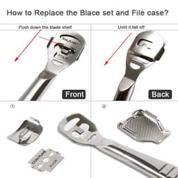 image-Foot Callus Shaver Heel Hard Skin Remover Hand Feet Pedicure Razor Tool Shavers Stainless Steel Handle 10 Blades Foot Care Tools