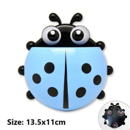 image-2pcs Ladybug Toothbrush Holder Cute Cartoon Animal Toothbrush Toothpaste Wall Suction Holders Rack for Kids Container Organizer