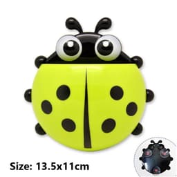 image-2pcs Ladybug Toothbrush Holder Cute Cartoon Animal Toothbrush Toothpaste Wall Suction Holders Rack for Kids Container Organizer