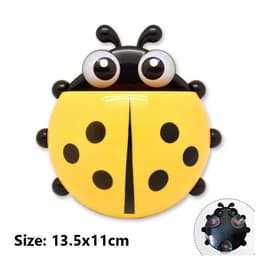 image-2pcs Ladybug Toothbrush Holder Cute Cartoon Animal Toothbrush Toothpaste Wall Suction Holders Rack for Kids Container Organizer