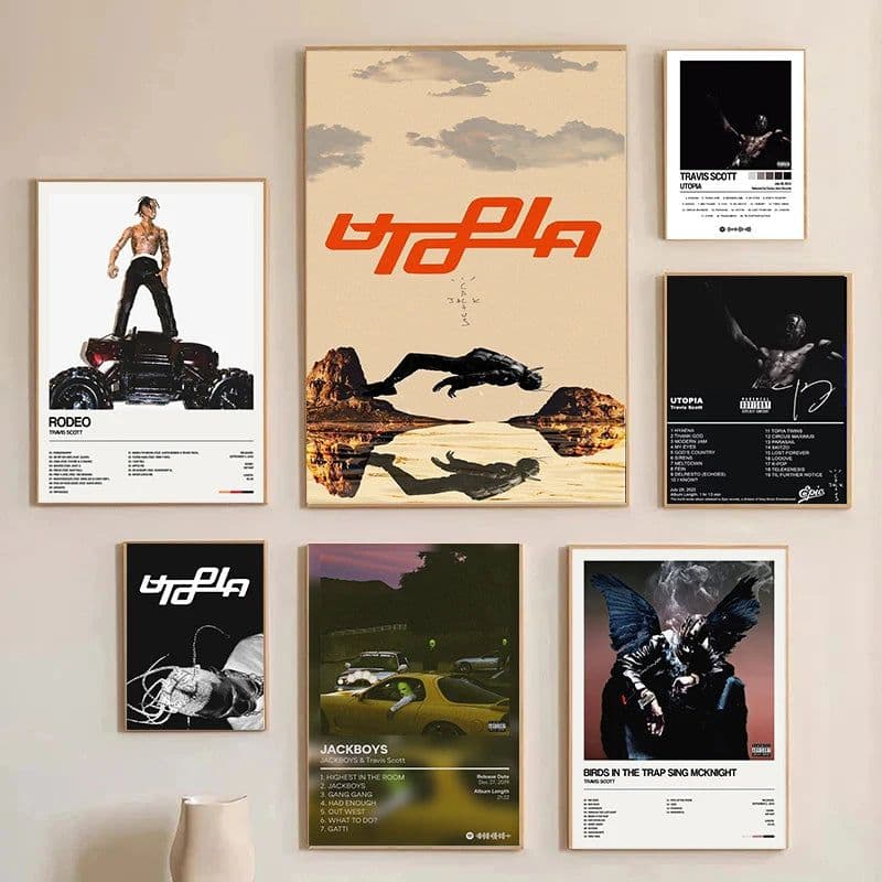 image-Utopia Album Cover Poster Hip Hop Singer Star Travis Scott Canvas Painting Prints Wall Picture Bedroom Club Home Decor Fan Gifts