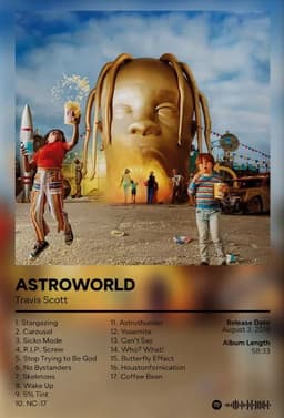image-Utopia Album Cover Poster Hip Hop Singer Star Travis Scott Canvas Painting Prints Wall Picture Bedroom Club Home Decor Fan Gifts