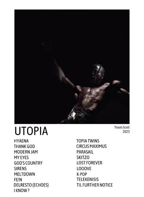 image-Utopia Album Cover Poster Hip Hop Singer Star Travis Scott Canvas Painting Prints Wall Picture Bedroom Club Home Decor Fan Gifts