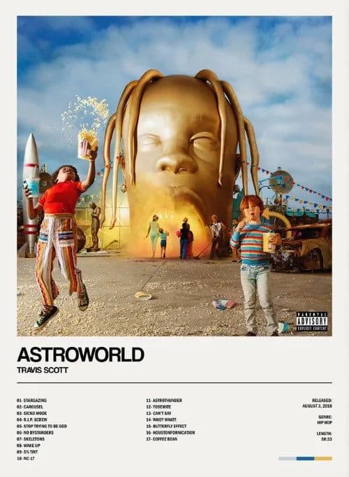 image-Utopia Album Cover Poster Hip Hop Singer Star Travis Scott Canvas Painting Prints Wall Picture Bedroom Club Home Decor Fan Gifts