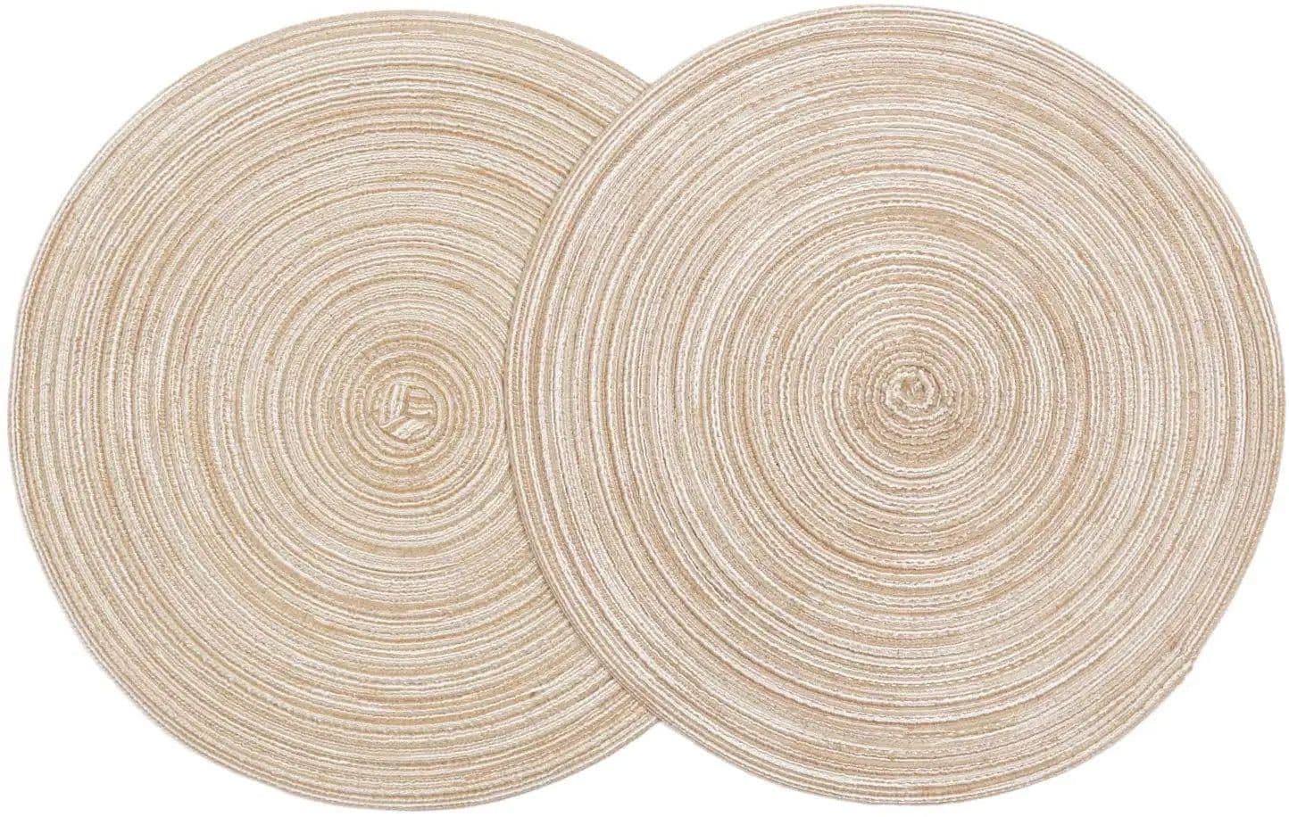 image-Round Braided Placemat Set of 6 Washable Round Placemats for Kitchen Table Round Table Mats for Party BBQ Christmas Everyday Use