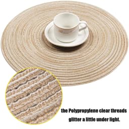 image-Round Braided Placemat Set of 6 Washable Round Placemats for Kitchen Table Round Table Mats for Party BBQ Christmas Everyday Use