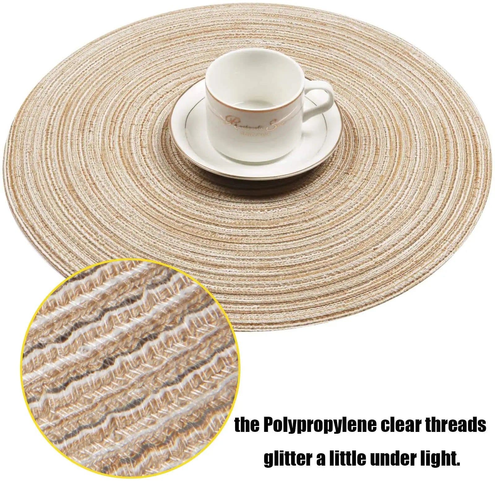 image-Round Braided Placemat Set of 6 Washable Round Placemats for Kitchen Table Round Table Mats for Party BBQ Christmas Everyday Use