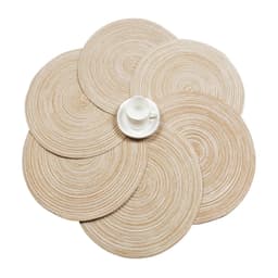 image-Round Braided Placemat Set of 6 Washable Round Placemats for Kitchen Table Round Table Mats for Party BBQ Christmas Everyday Use
