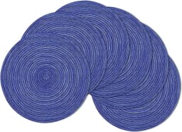image-Round Braided Placemat Set of 6 Washable Round Placemats for Kitchen Table Round Table Mats for Party BBQ Christmas Everyday Use