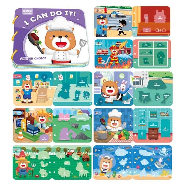 image-Montessori Busy Book Baby Toys Quiet Book Preschool Kids Early Learning Education Cognitive Puzzle Children Sticker Paste Books