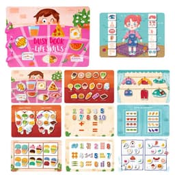 image-Montessori Busy Book Baby Toys Quiet Book Preschool Kids Early Learning Education Cognitive Puzzle Children Sticker Paste Books