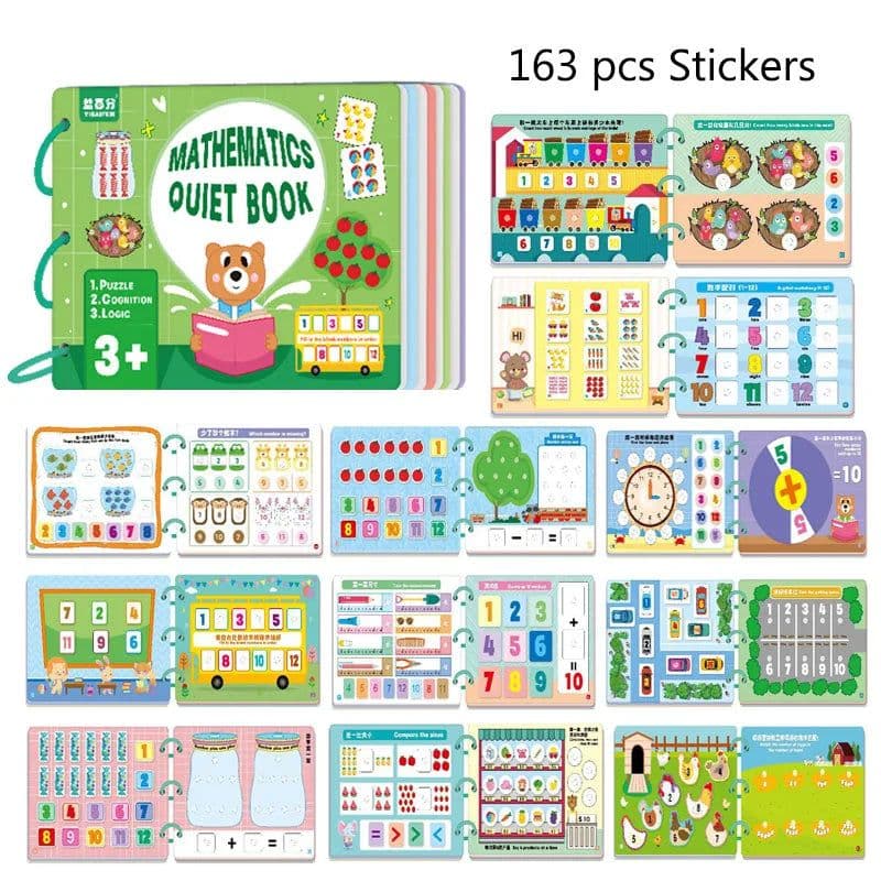 image-Montessori Busy Book Baby Toys Quiet Book Preschool Kids Early Learning Education Cognitive Puzzle Children Sticker Paste Books