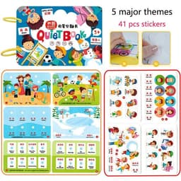 image-Montessori Busy Book Baby Toys Quiet Book Preschool Kids Early Learning Education Cognitive Puzzle Children Sticker Paste Books