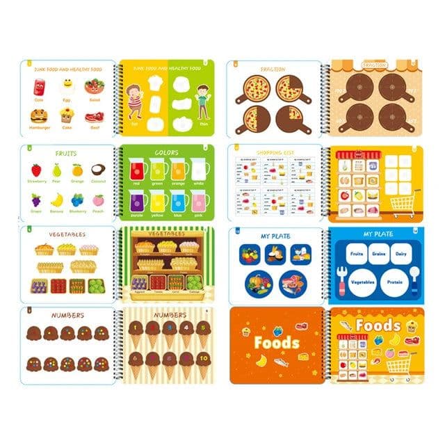image-Montessori Busy Book Baby Toys Quiet Book Preschool Kids Early Learning Education Cognitive Puzzle Children Sticker Paste Books