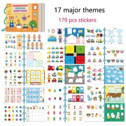 image-Montessori Busy Book Baby Toys Quiet Book Preschool Kids Early Learning Education Cognitive Puzzle Children Sticker Paste Books