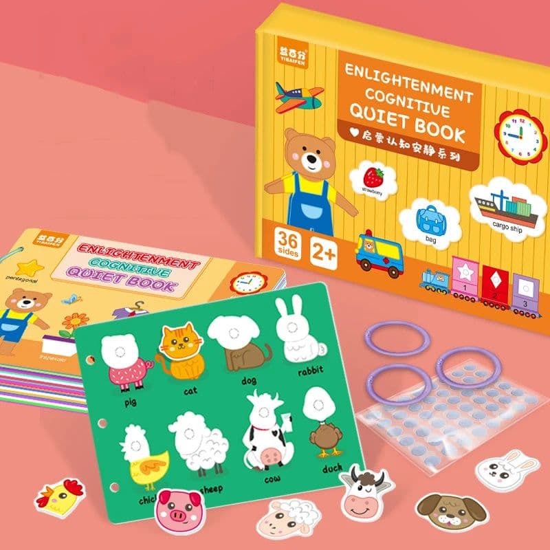 image-Montessori Busy Book Baby Toys Quiet Book Preschool Kids Early Learning Education Cognitive Puzzle Children Sticker Paste Books