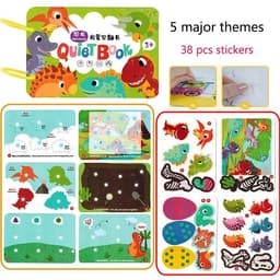 image-Montessori Busy Book Baby Toys Quiet Book Preschool Kids Early Learning Education Cognitive Puzzle Children Sticker Paste Books
