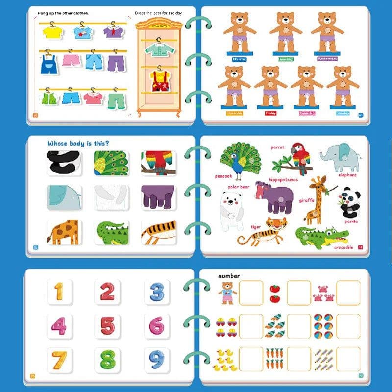 image-Montessori Busy Book Baby Toys Quiet Book Preschool Kids Early Learning Education Cognitive Puzzle Children Sticker Paste Books