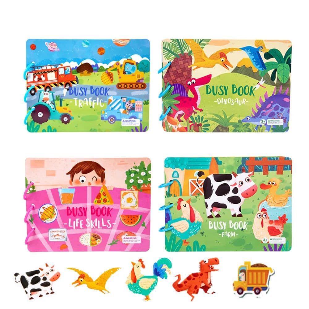 image-Montessori Busy Book Baby Toys Quiet Book Preschool Kids Early Learning Education Cognitive Puzzle Children Sticker Paste Books