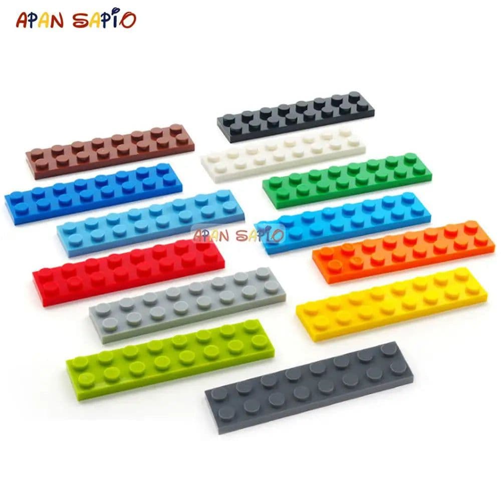 image-40pcs DIY Building Blocks Thin Figures Bricks 2x8 Dots 13Color Educational Creative Size Compatible With 3034 Toys for Children