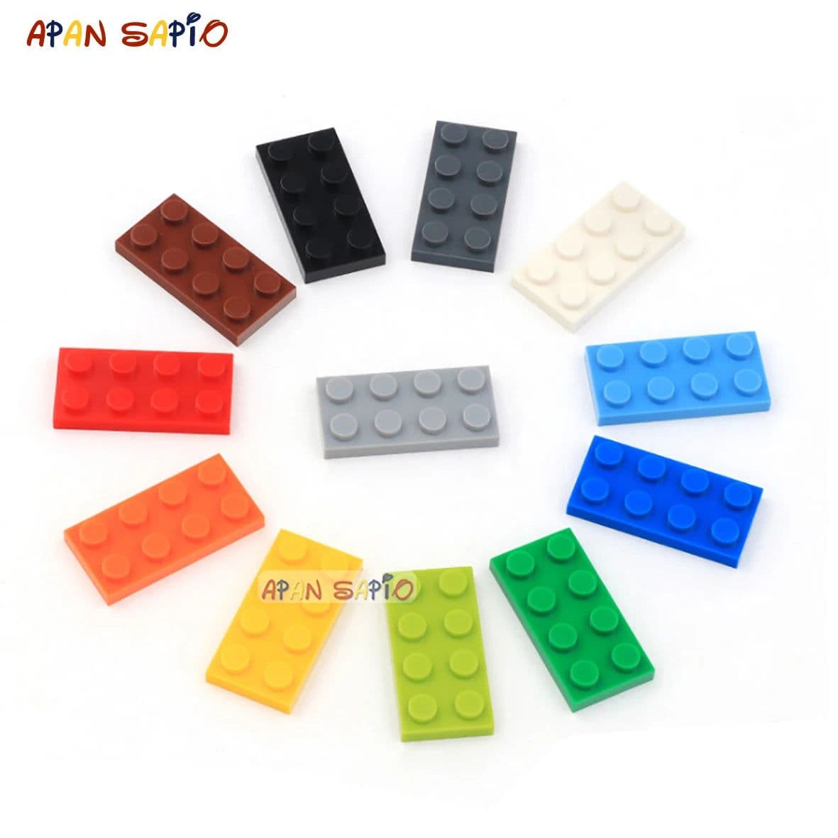 image-60pcs DIY Building Blocks Thin Figure Bricks 2x4Dots Educational Creative Size Compatible With 3020 Plastic Toys for Children