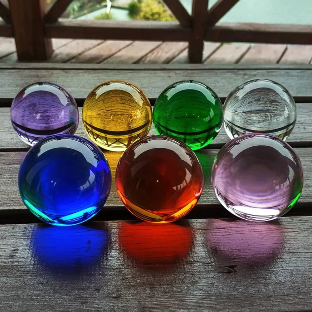 image-40/50/60MM Asia Rare Clear Multicolor K9 Crystal Ball Healing Magic Sphere Photography Props Lensball Living Room Decor Gifts