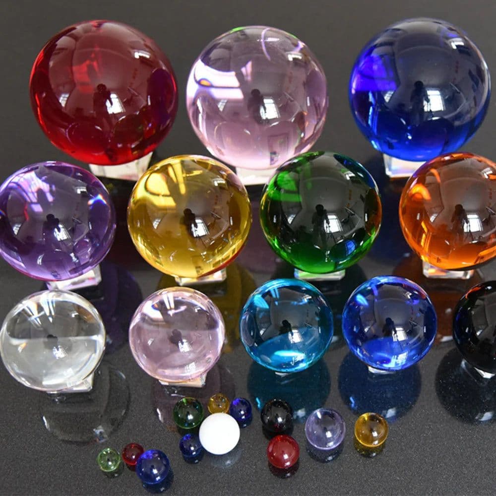 image-40/50/60MM Asia Rare Clear Multicolor K9 Crystal Ball Healing Magic Sphere Photography Props Lensball Living Room Decor Gifts