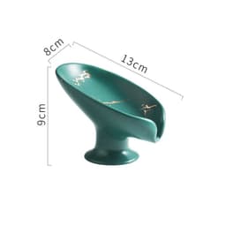 image-Ceramics Leaf Shape Soap Box Drain Soap Holder Box Luxury Bathroom Accessories Supplies Heart Shape Soap Dish Tray Gadgets