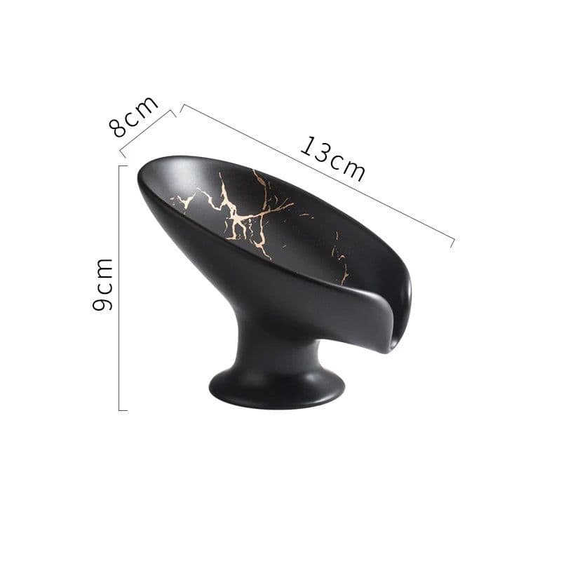 image-Ceramics Leaf Shape Soap Box Drain Soap Holder Box Luxury Bathroom Accessories Supplies Heart Shape Soap Dish Tray Gadgets