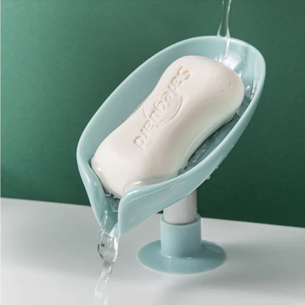 image-Ceramics Leaf Shape Soap Box Drain Soap Holder Box Luxury Bathroom Accessories Supplies Heart Shape Soap Dish Tray Gadgets