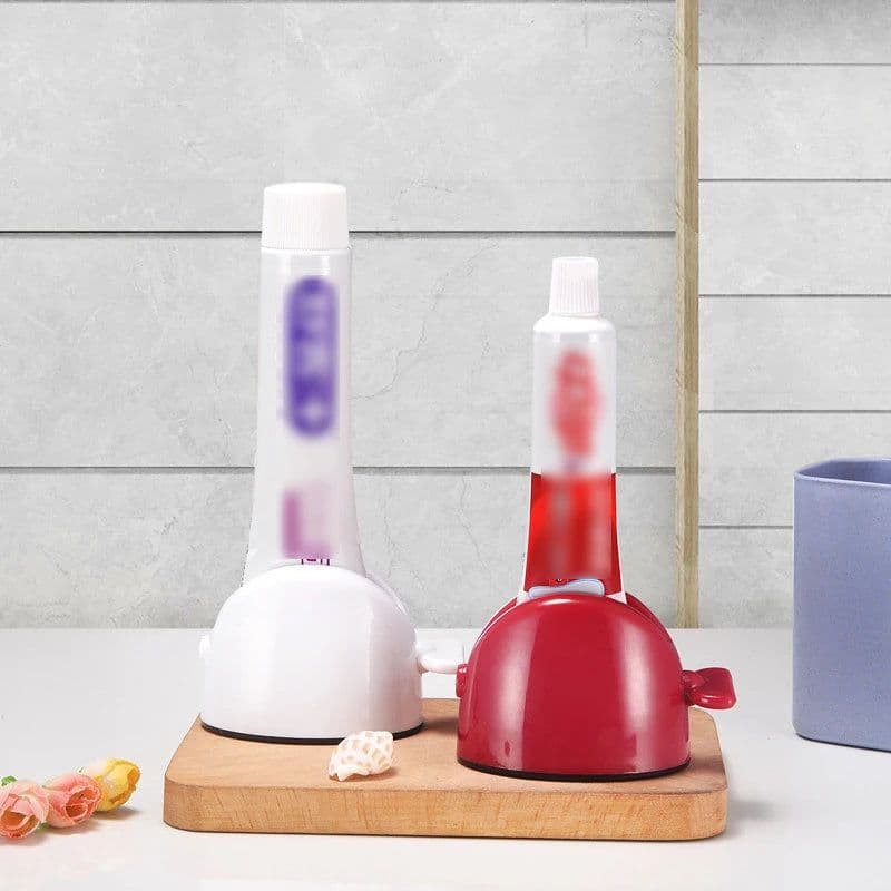 image-Toothpaste Squeezer Holder Cleanser Bathroom Accessories Toothpaste Squeezer Toothbrush Holder Rolling Toothpaste Squeezer