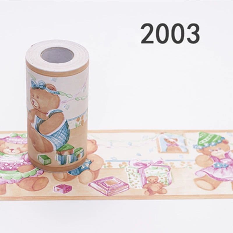 image-10Meters Kid Room Baseboard Wallpaper Kitchen Bathroom Waterproof Waist Line Tile Stickers Self-Adhesive Cartoon Wall Decoration