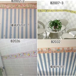 image-10Meters Kid Room Baseboard Wallpaper Kitchen Bathroom Waterproof Waist Line Tile Stickers Self-Adhesive Cartoon Wall Decoration