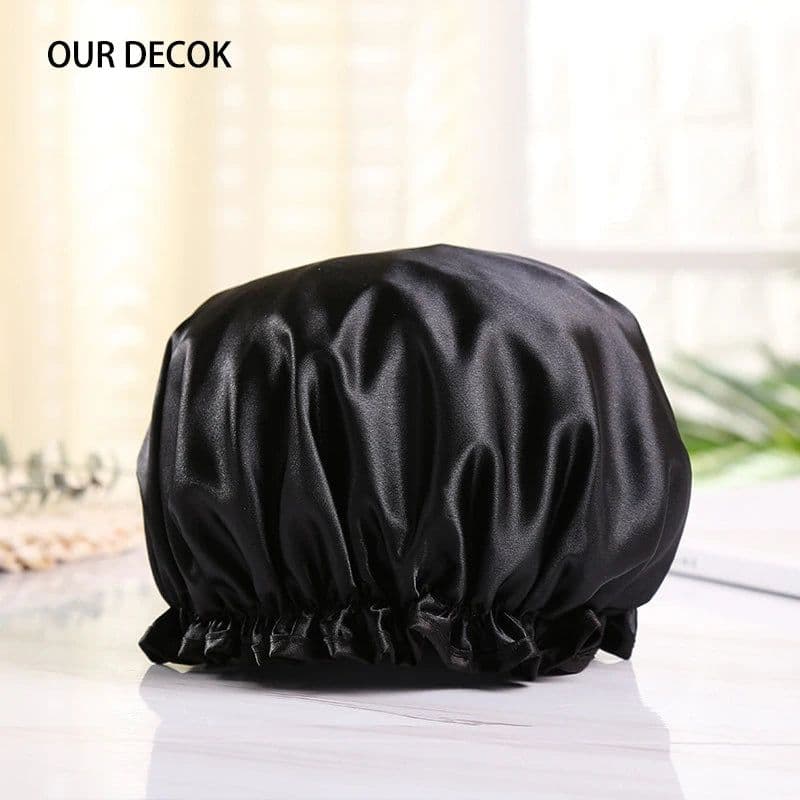 image-Waterproof Bath Hat Bathroom Shower Hair Cover Women Supplies Shower Cap Adult Shower Bath Bathing Caps Bathroom Accessories