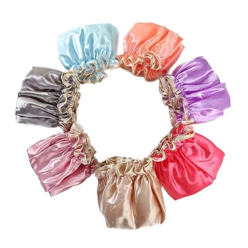 image-Waterproof Bath Hat Bathroom Shower Hair Cover Women Supplies Shower Cap Adult Shower Bath Bathing Caps Bathroom Accessories