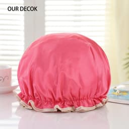 image-Waterproof Bath Hat Bathroom Shower Hair Cover Women Supplies Shower Cap Adult Shower Bath Bathing Caps Bathroom Accessories