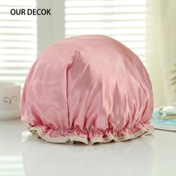 image-Waterproof Bath Hat Bathroom Shower Hair Cover Women Supplies Shower Cap Adult Shower Bath Bathing Caps Bathroom Accessories