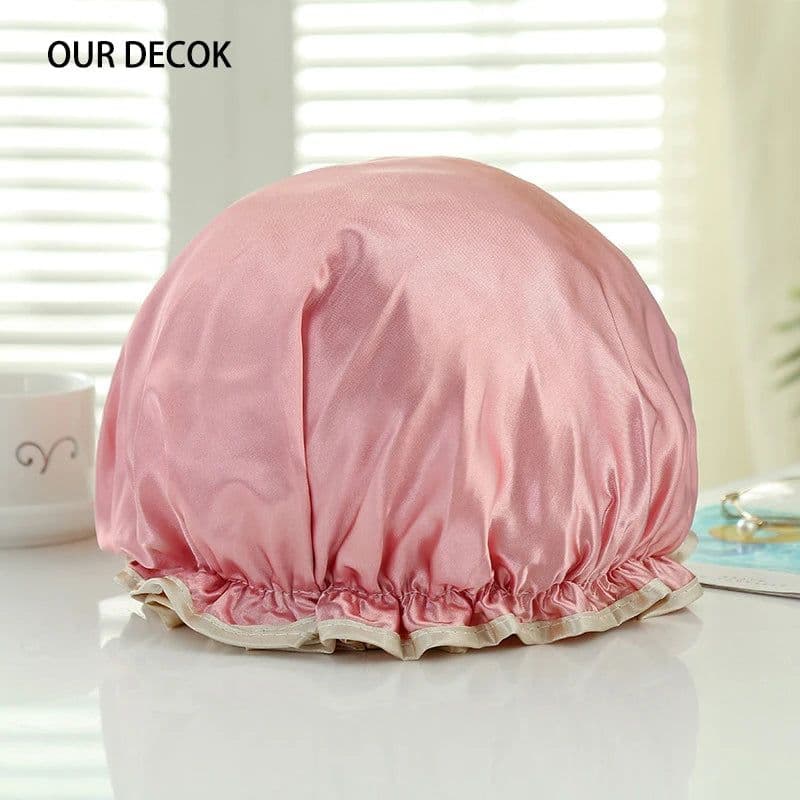 image-Waterproof Bath Hat Bathroom Shower Hair Cover Women Supplies Shower Cap Adult Shower Bath Bathing Caps Bathroom Accessories