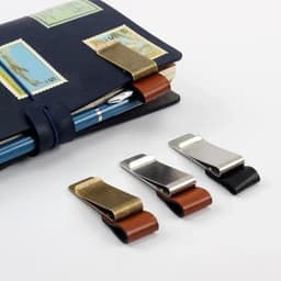 image-1pcs Metal Leather Pen Holder Stainless Steel Pen Clip For Notebook Diary School Office Accessories Back To School
