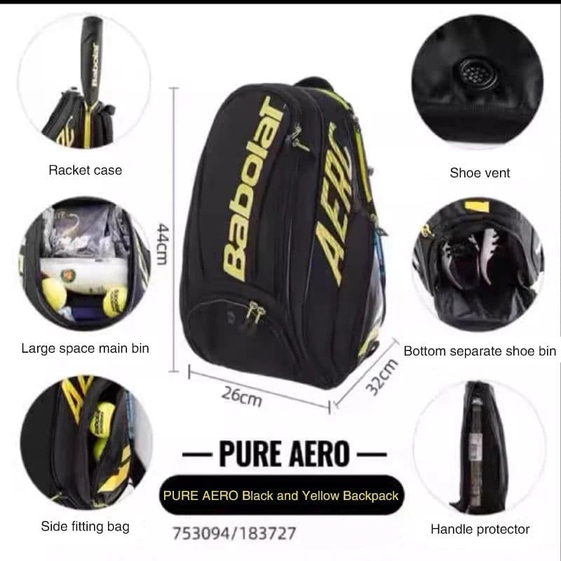 image-Original BABOLAT PURE AERO 2 Tennis Rackets Bag Tennis Bag Backpack Badminton Padel Racket Squash Racquet Backpack Tenis Raqueta