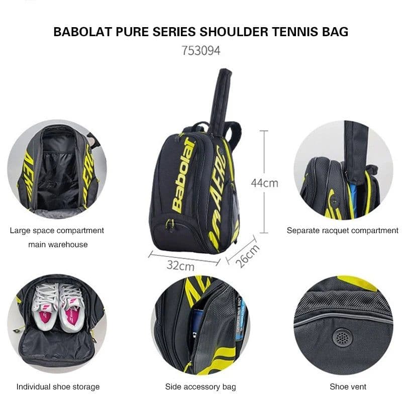 image-Original BABOLAT PURE AERO 2 Tennis Rackets Bag Tennis Bag Backpack Badminton Padel Racket Squash Racquet Backpack Tenis Raqueta