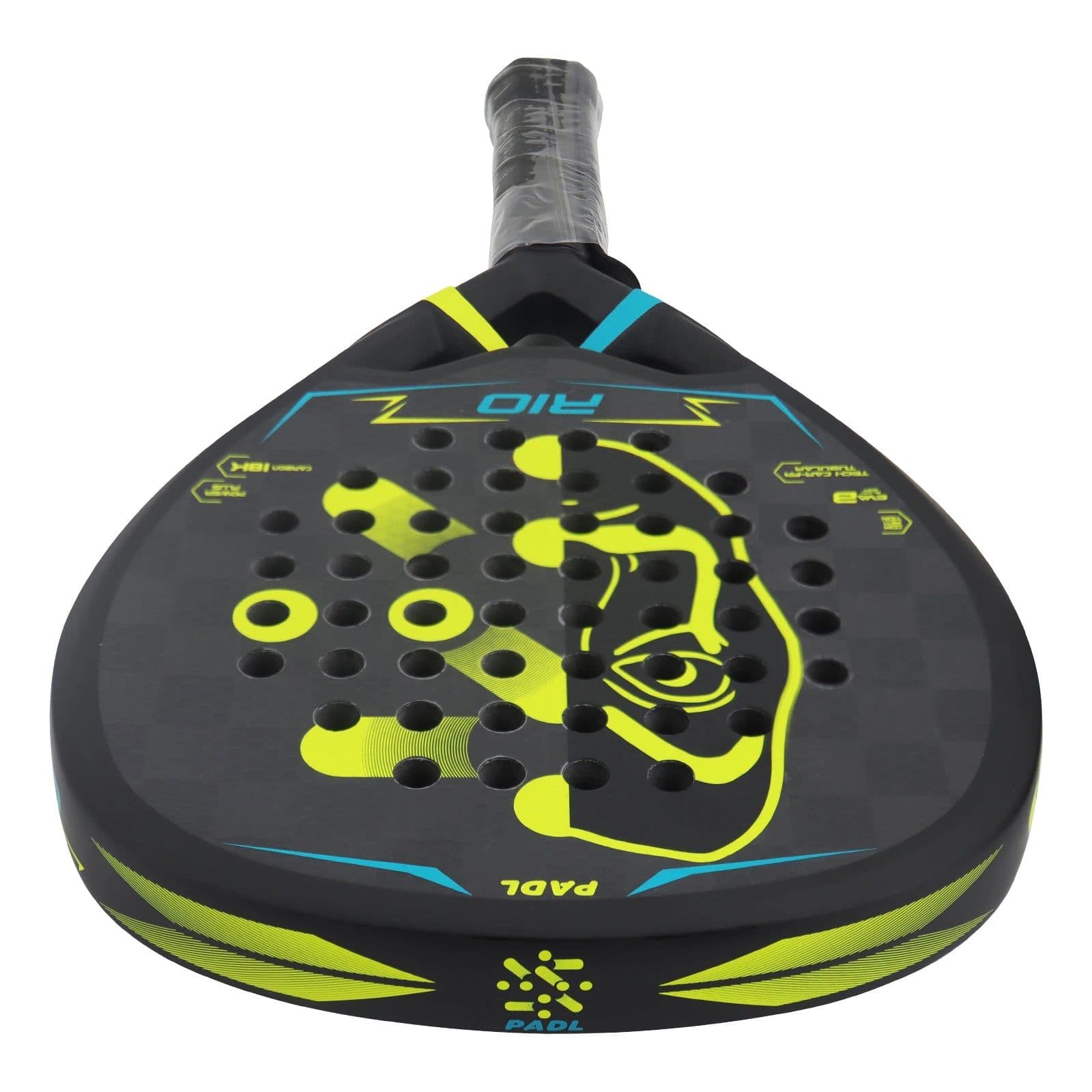 image-Carbon Fiber Paddle Racket, 3K, 12K,18K, Fiber, rough finish with Eva Soft Memory Foam Core, Round Shape, High Balance