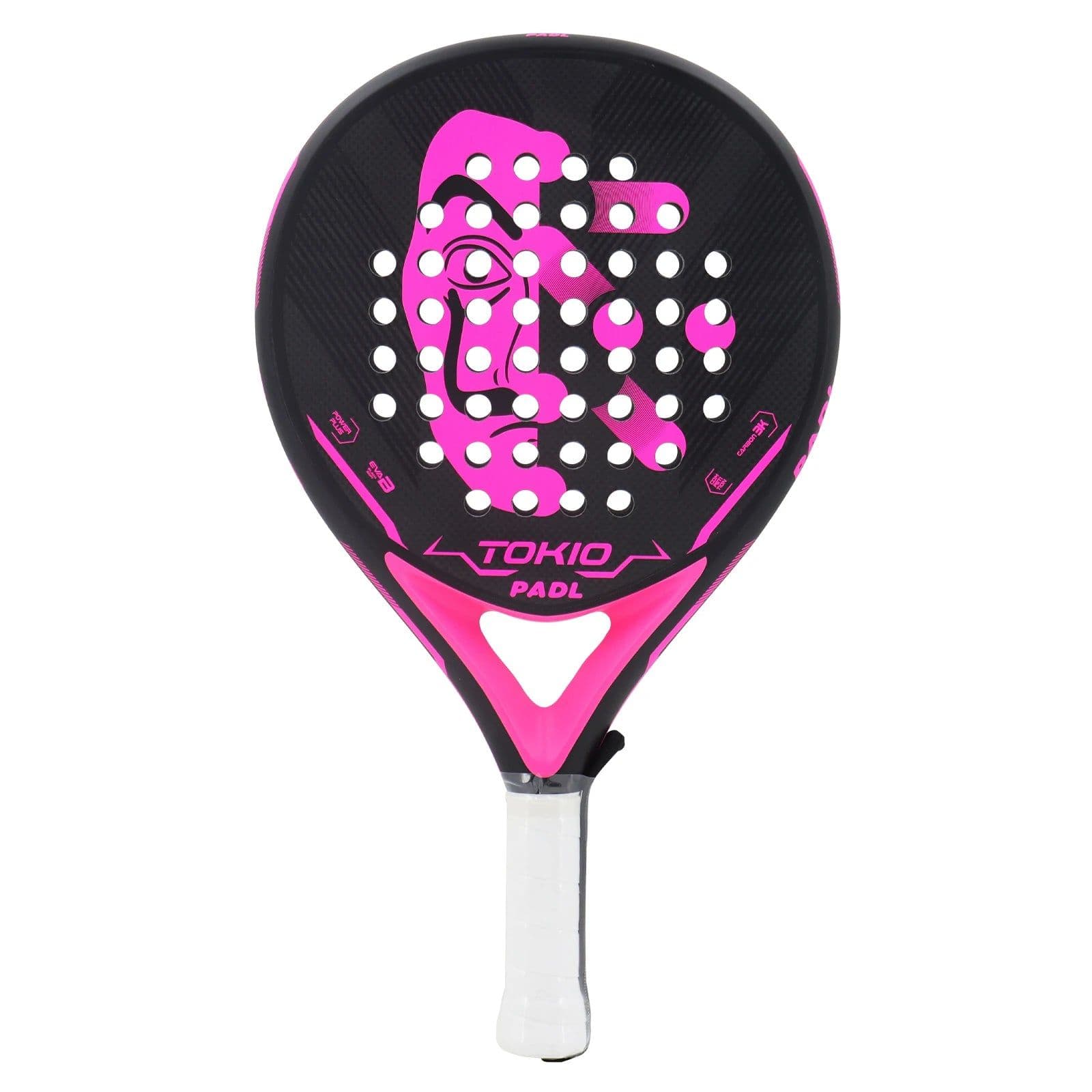 image-Carbon Fiber Paddle Racket, 3K, 12K,18K, Fiber, rough finish with Eva Soft Memory Foam Core, Round Shape, High Balance