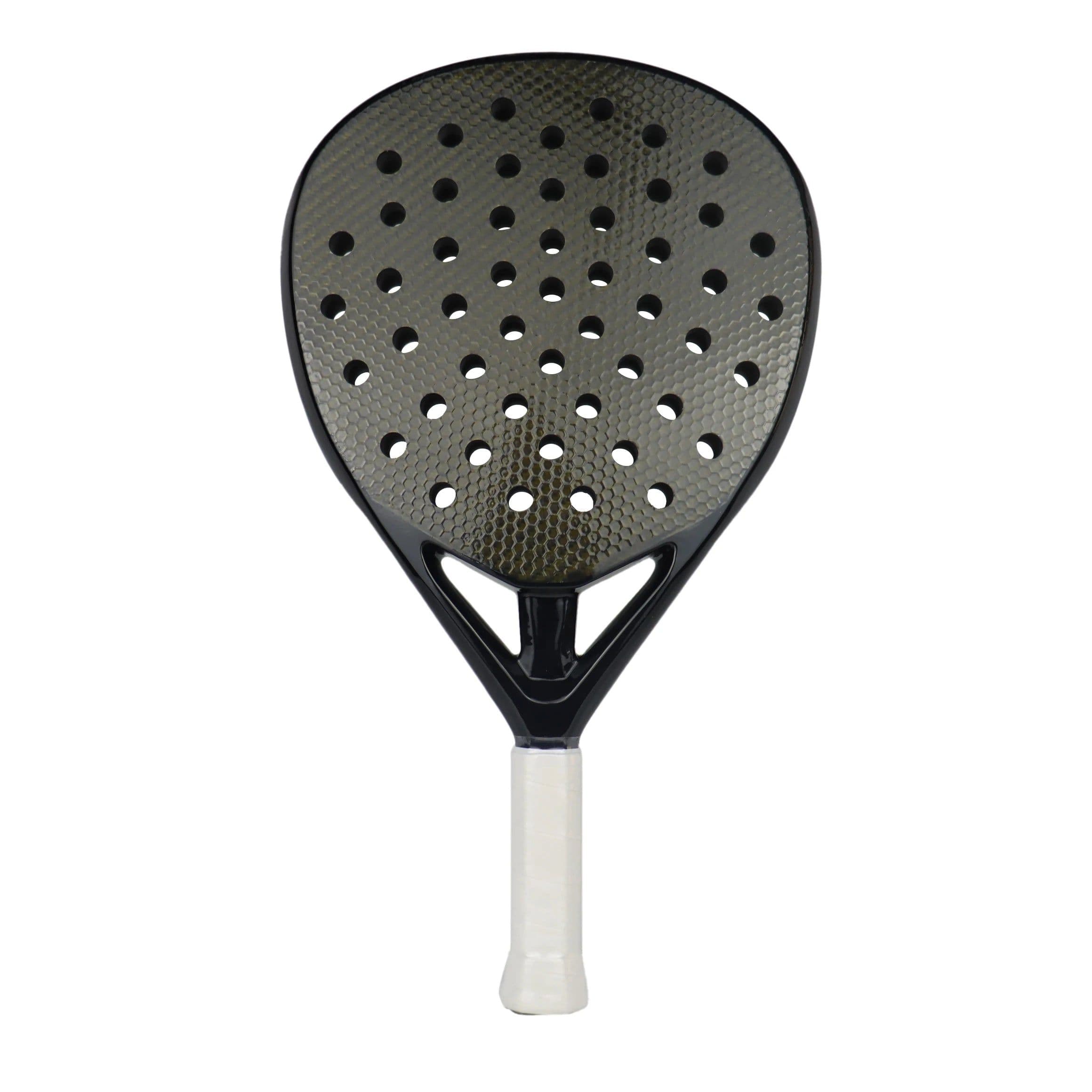 image-AMASPORT Black Padel Racket Full/3K/12K/18K/Kevlar Carbon Fiber Surface EVA Memory Core Paleta De Padel with Air Dynamic Throat