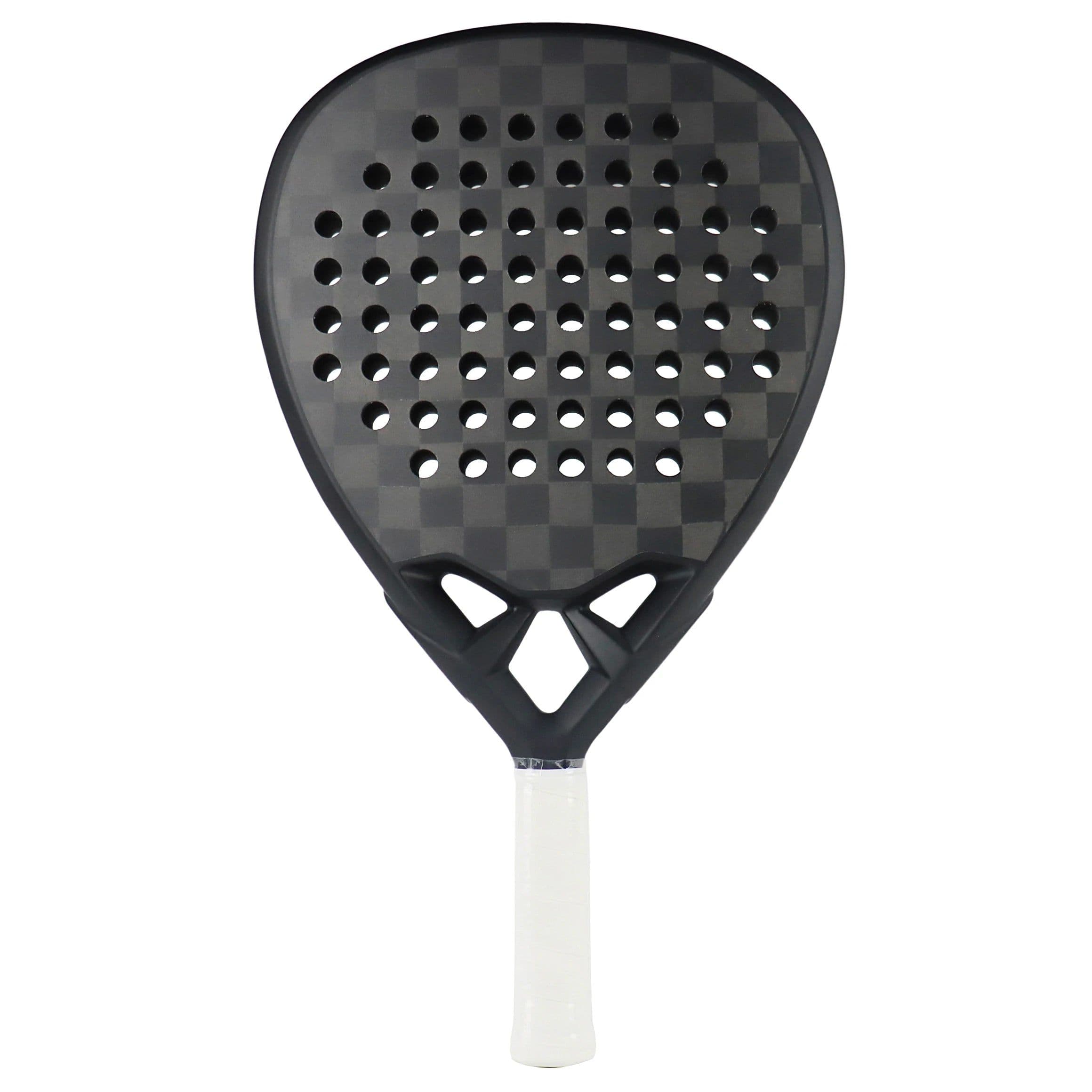 image-AMASPORT Black Padel Racket Full/3K/12K/18K/Kevlar Carbon Fiber Surface EVA Memory Core Paleta De Padel with Air Dynamic Throat