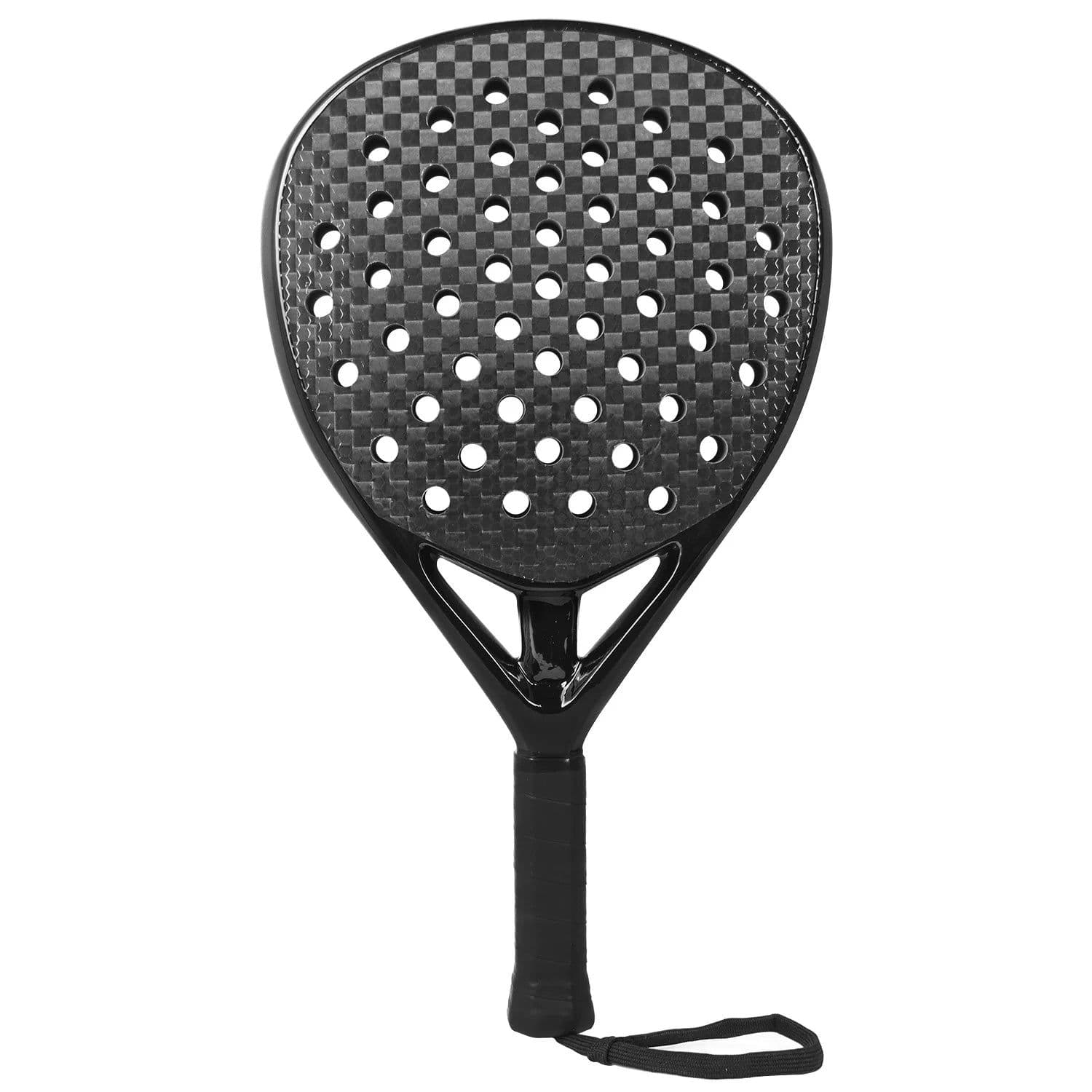 image-AMASPORT Black Padel Racket Full/3K/12K/18K/Kevlar Carbon Fiber Surface EVA Memory Core Paleta De Padel with Air Dynamic Throat