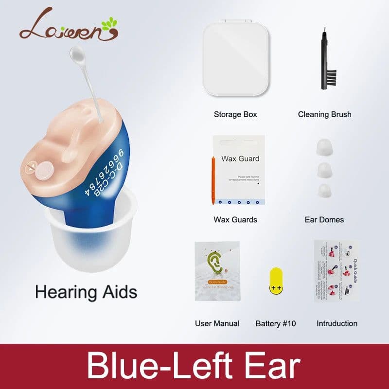 image-Hearing Aid Invisible Adjustable Wireless Hearing Aids Mini CIC Left/Right Ear Sound Amplifier For Adults Elderly Severe Loss