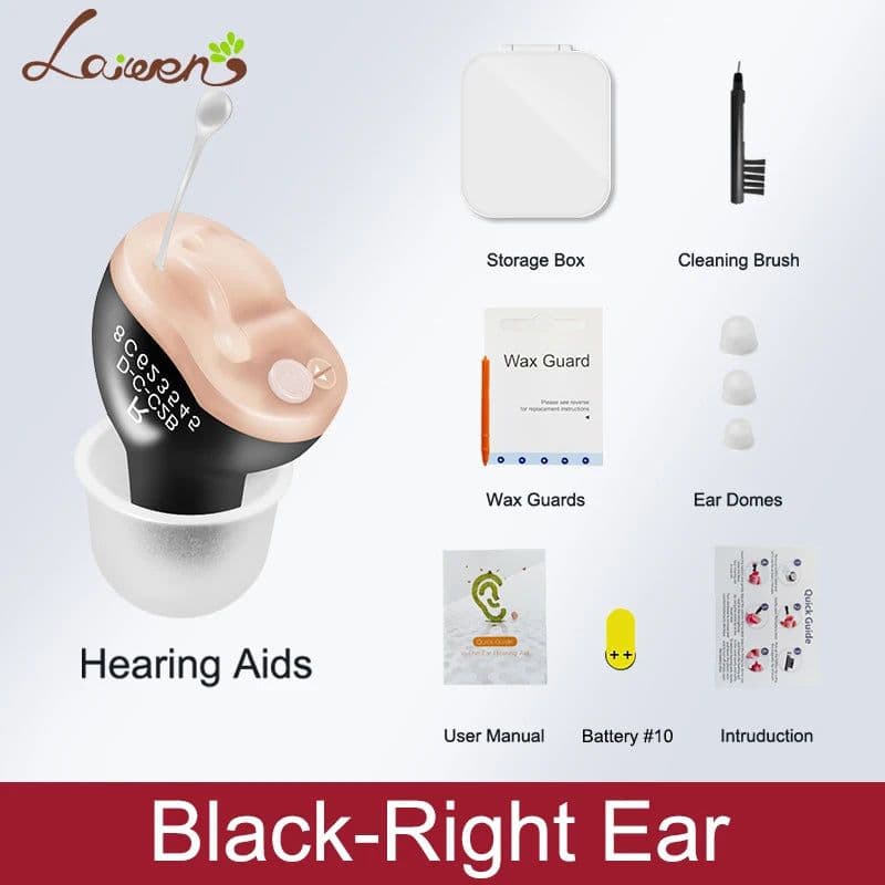 image-Hearing Aid Invisible Adjustable Wireless Hearing Aids Mini CIC Left/Right Ear Sound Amplifier For Adults Elderly Severe Loss